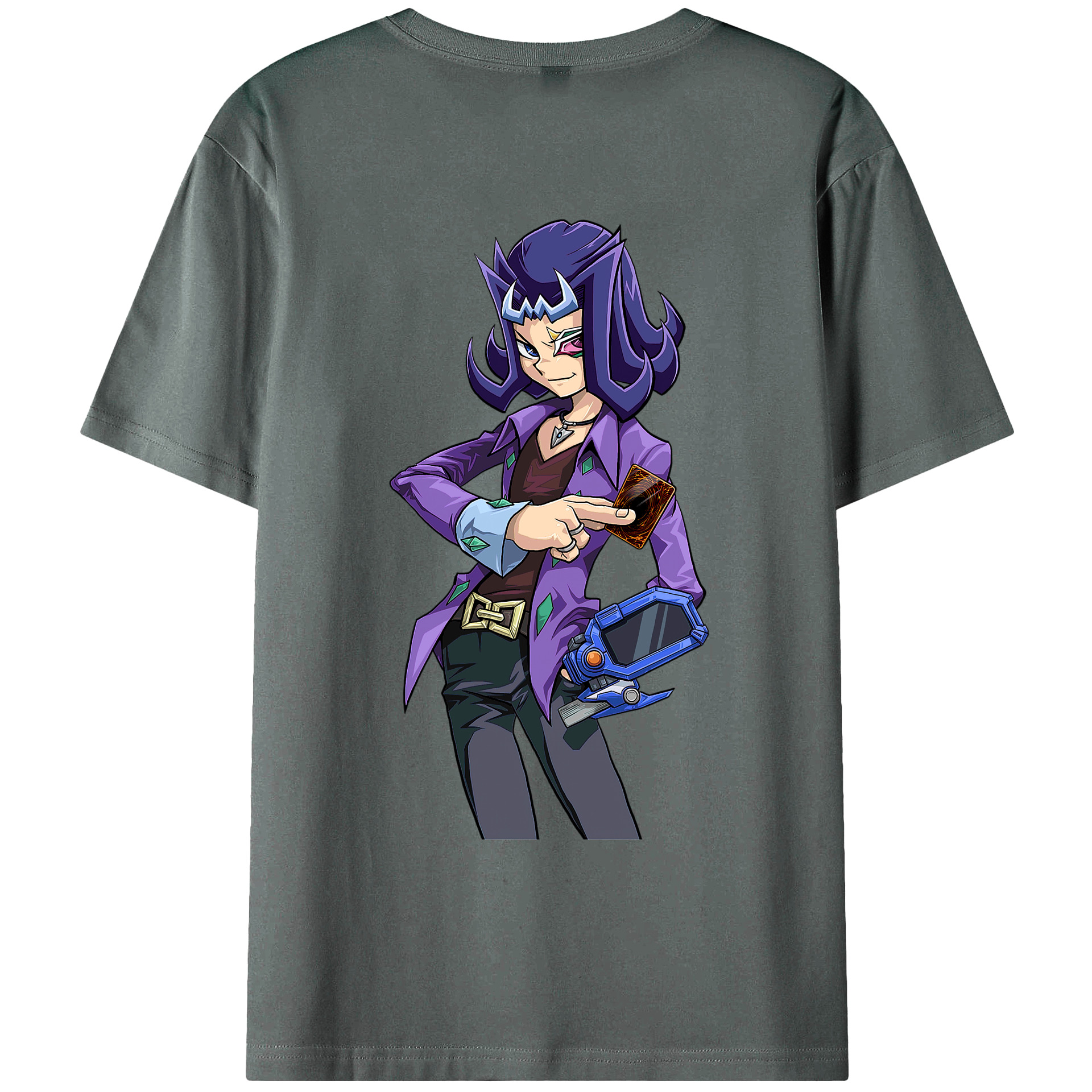 （画像用） 遊☆戯☆王 Yu-Gi-Oh! 綿100％ メンズ半袖Tシャツ（バックプリント） 通気性